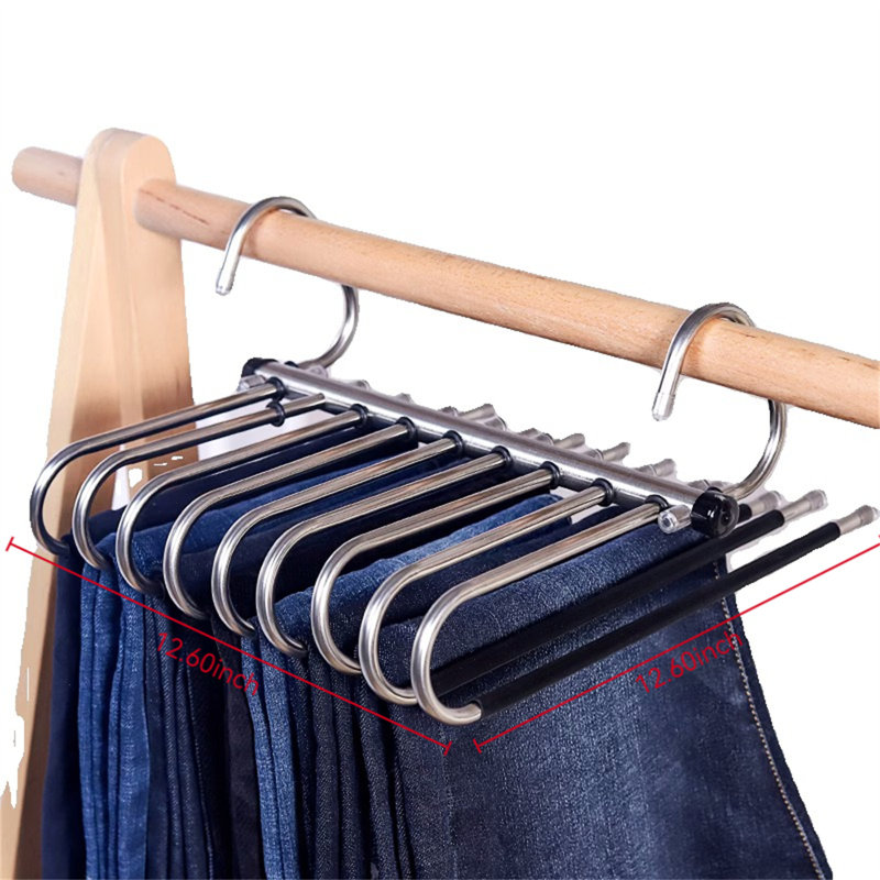 Cintre pour pantalons pliable en acier inoxydable, 2