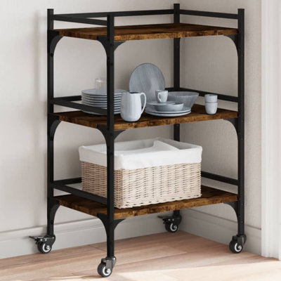vidaXL Kitchen Trolley 19.7"x13.8"x29.7" Engineered Wood
