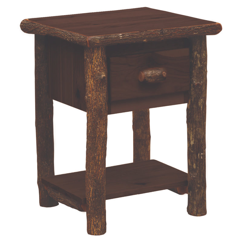 Table de chevet avec tiroir Fireside Lodge Hickory, Espresso