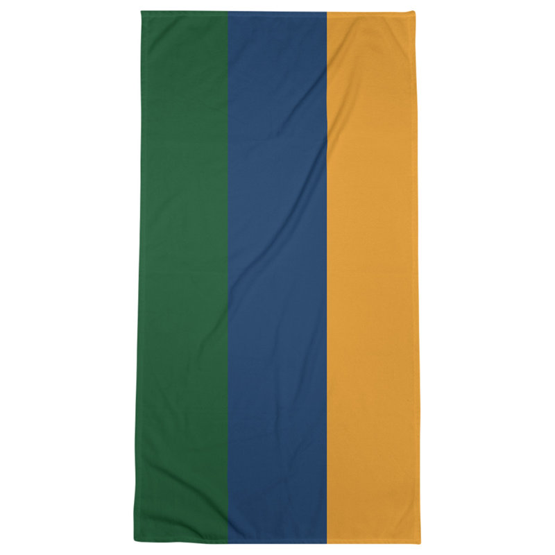 Lightweight Bath Towel, Green/Navy/Gold