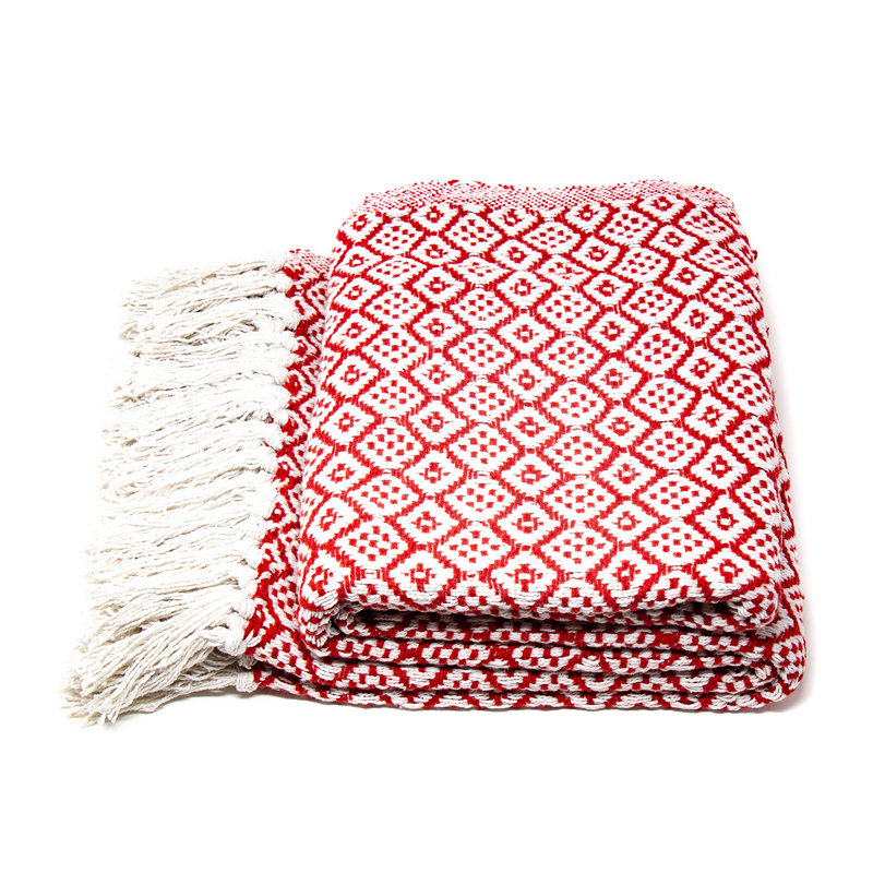 Hand Woven Throw Blanket, Red