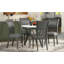 Ensemble de table ronde 5 pièces avec une table de salle à manger en faux marbre et quatre chaises en similicuir