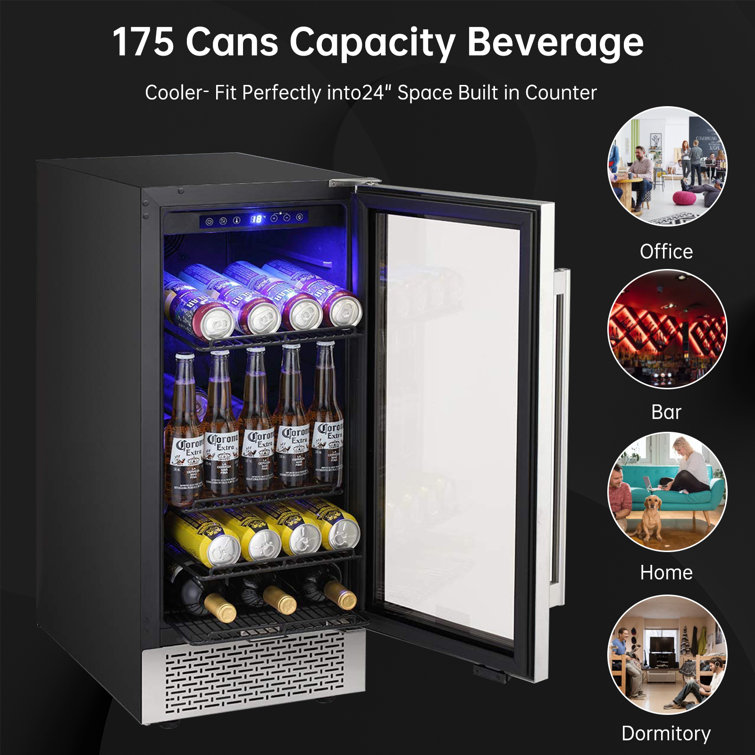 YUKOOL Réfrigérateur à boissons avec rangement pour le vin YUKOOL 60  canettes (12 oz.) et Commentaires - Wayfair Canada