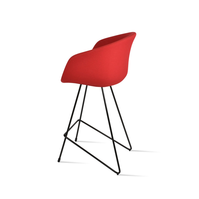 Tribeca Counter & Bar Stool, Bar Stool (29" Seat Height), Black, Era Red