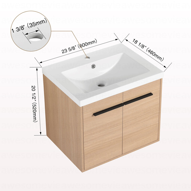 Ensemble de meuble-lavabo en résine Oak