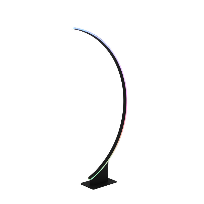 Quadira 56'' LED Arched Floor Lamp, Black