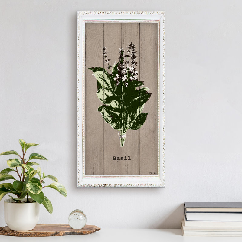 Reproduction d’art sur toile tendue basilic par Olivia, H 36 po x l 18 po x P 1,5 po