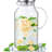 Glass Pitcher With Lid And Spout, Glass Water Carafe For Hot/Cold Water, Iced Tea Pitcher, Large Pitcher For Coffee, Juice And Homemade Beverage-50659710