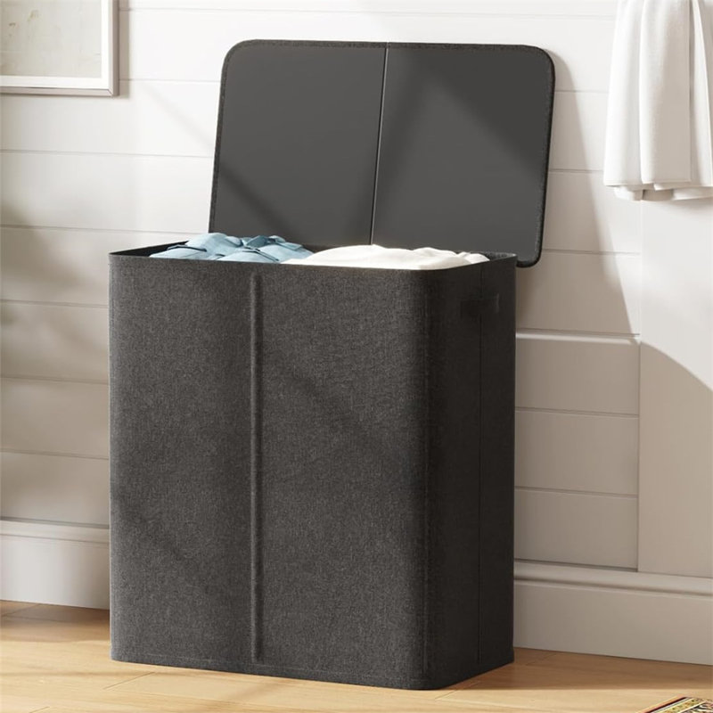 Bhargava Fabric Laundry Hamper with Handles, 69 x 60 x 35, Dark Grey