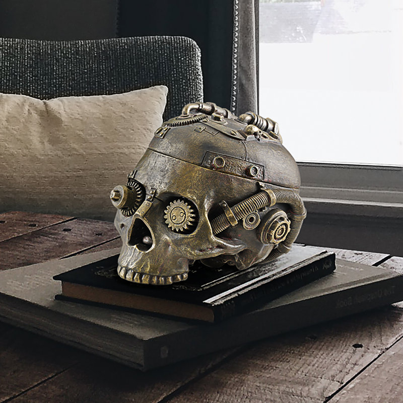 Steampunk Skull Containment Vessel Sculpture
