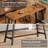 Solid Wood Bar Table, 55.1-inch Counter Height Pub Table With Sturdy Metal Frame, Industrial Narrow Dining Counter Bar Units For Pub/kitchen/living Room