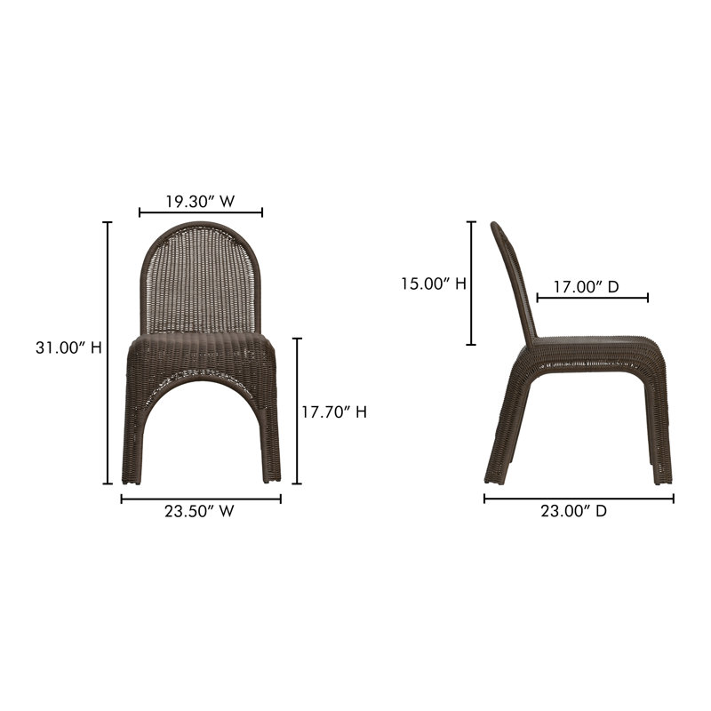 Ensemble de deux chaises d'extérieur Kendall, Brun