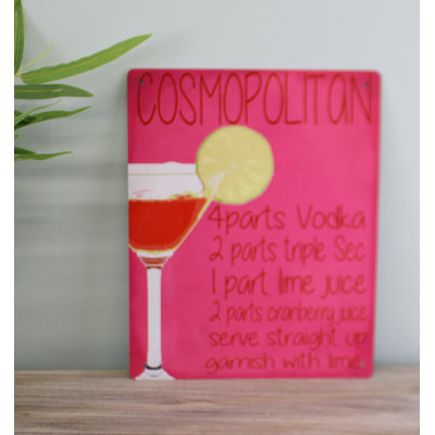 Vintage Metal Sign – Cosmopolitan Cocktail Recipe