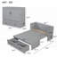 Full Size Murphy Bed with USB Ports, Large Drawers &amp; Metal Handles - Grey (Sturdy &amp; Space-Saving)