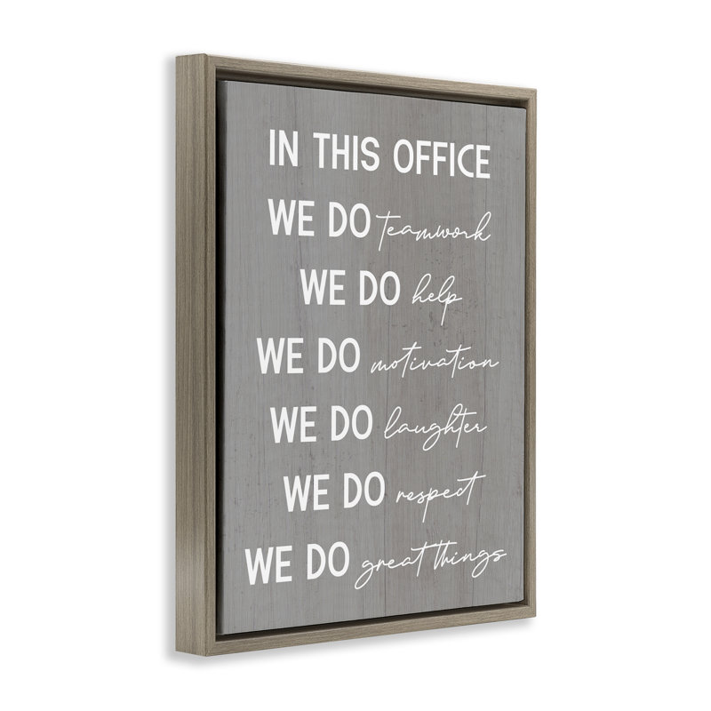  "Inspirational Office", art mural encadré flottant par Daphne Polselli, H 21 po x l 17 po, Cadre flottant orme Montalcino