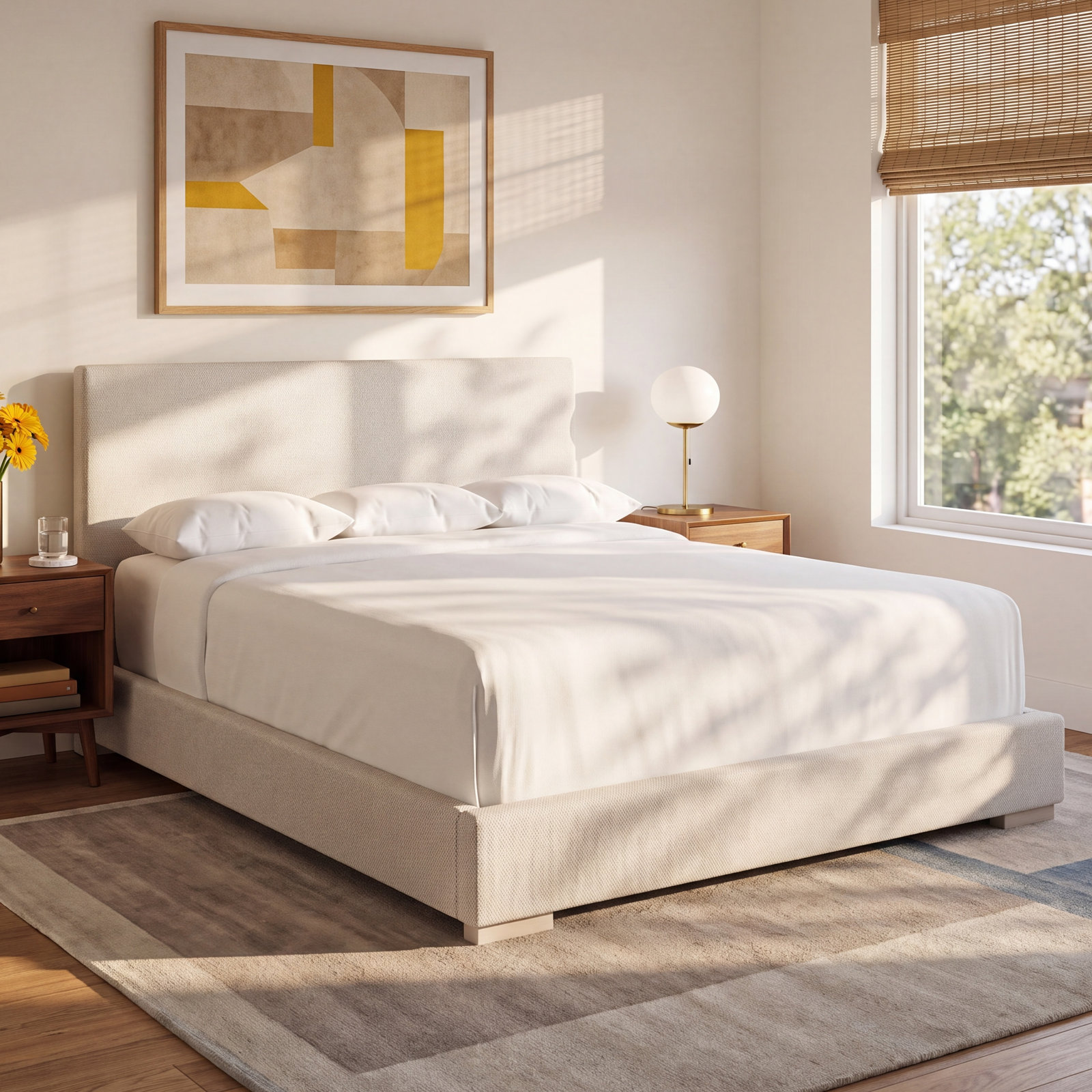 Stratum Upholstered Panel Bed, Queen