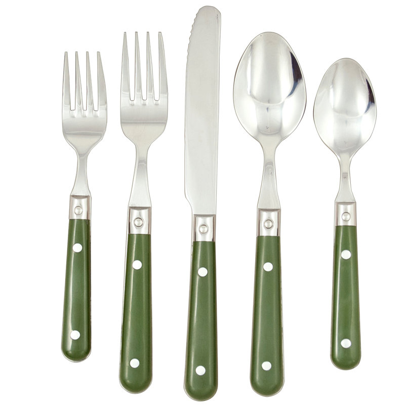 Ensemble de couverts Kinard, Vert mousse, 20 pièces, service pour 4