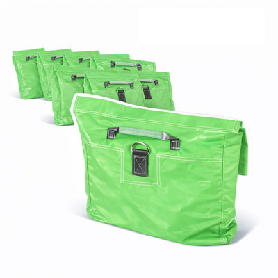 Sacs de sable et poids d'ancrage gonflables Moose Supply vert pâle, en vinyle résistant, capacité de 22,7 kg chacun, paquet de 10