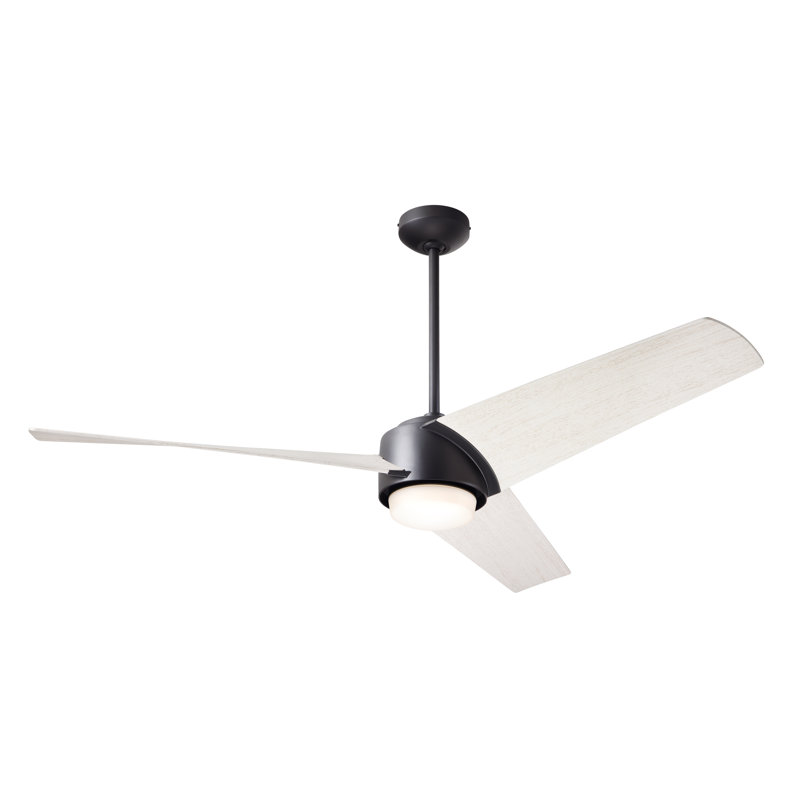Ambit 56'' Ceiling Fan with LED Lights, Matte Black, Whitewash, Handheld Remote Control