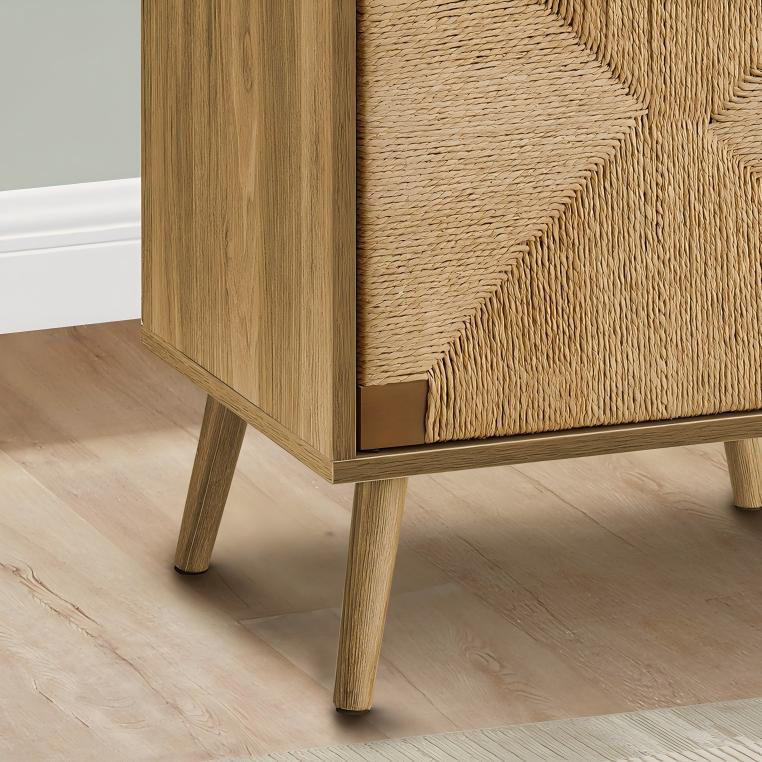Siner Side Table with Adjustable Shelf And Walnut Laminate