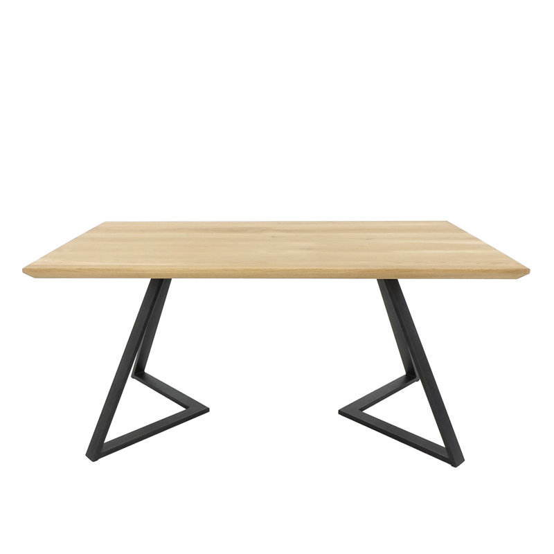 Carliana Oak Metal Base Dining Table, Unfinished, 75" H x 90" L x 160" W