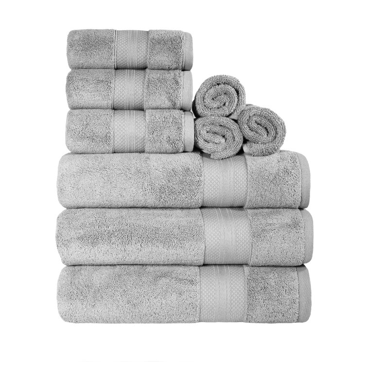 Agridaki Turkish Cotton 9 Piece Solid Ultra-Plush Heavyweight Towel Set