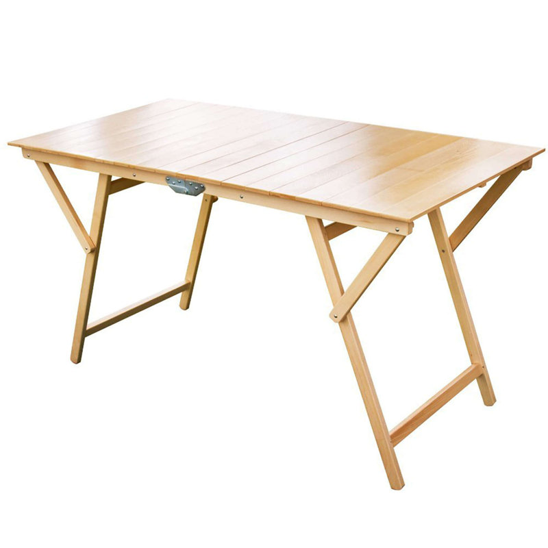 Lelianna Rectangular Acacia Outdoor Dining Table , 140cm cm W 70cm cm D, Beige
