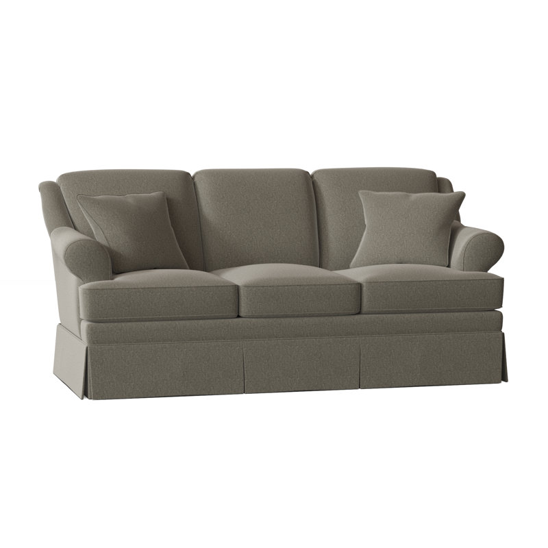 Canapé à accoudoirs arrondis de 73 po avec coussins réversibles Connor, Chenille performance gris Craftwood 16, Oui