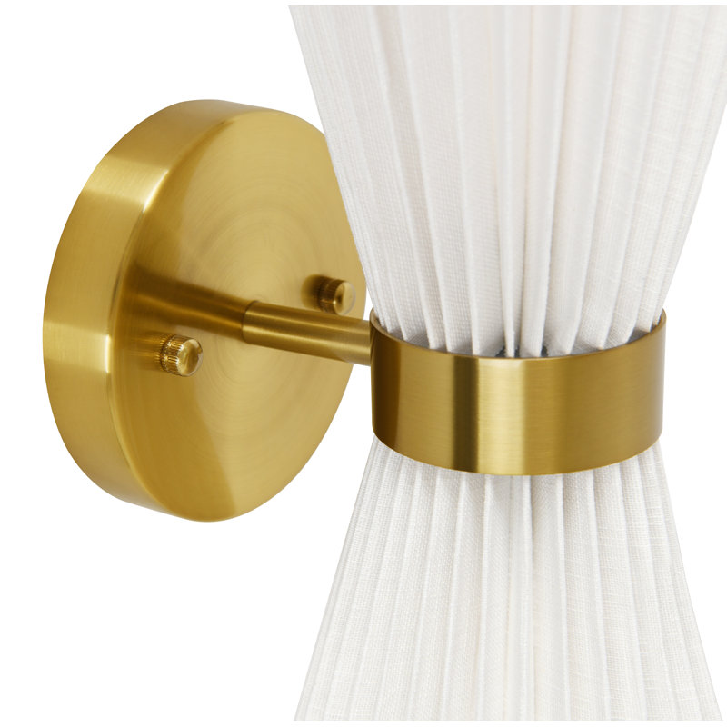 Amore 2 - Light Armed Sconce, Brass, 14.57" H x 6.1" W x 6.1" D, White
