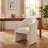Modern Curved Back Upholstered Dining Chair With Armrests & Open Back, Ivory Velvet Accent Chair For Dining Room/Living Room-1133386023