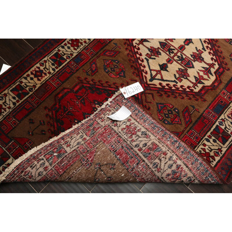 One-of-a-Kind Rectangle:3'8''x11' Wool Area Rug in Brown