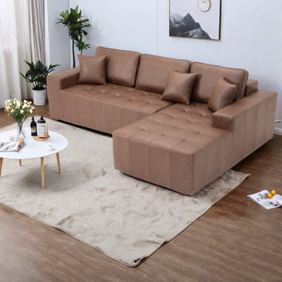 Canapés modulaires à compression, méridienne droite en similicuir, canapé Modern Home