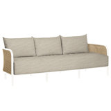 Havana 86" Wide Outdoor Wicker Patio Sofa with Cushions