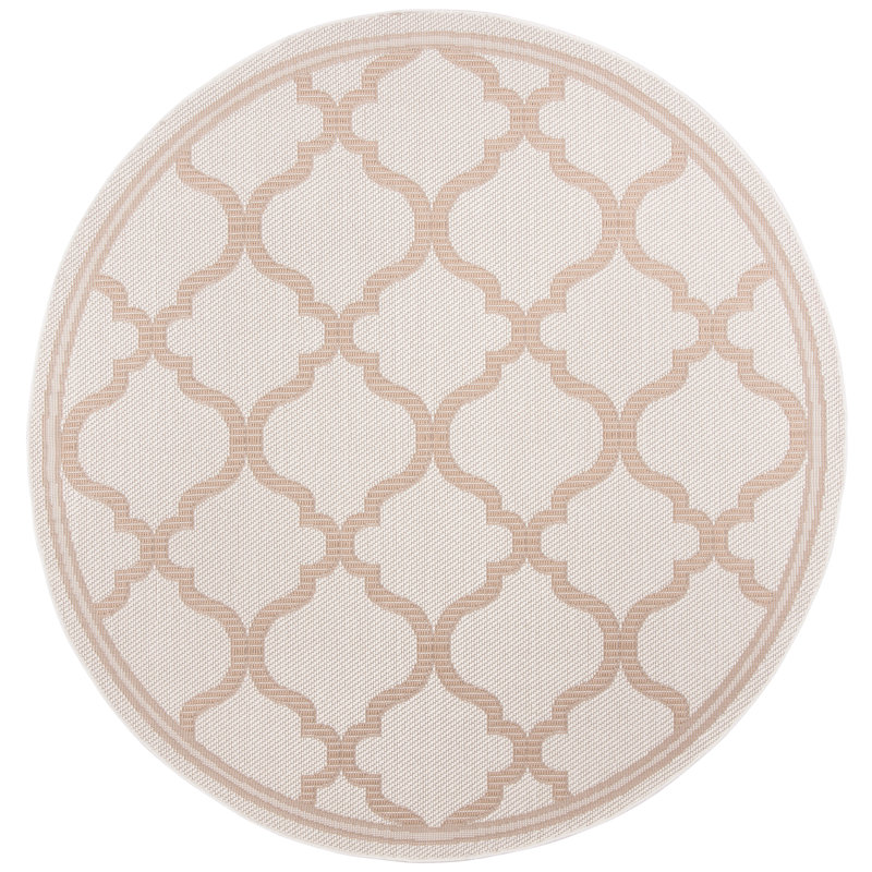 Murielle Performance Machine Washable Geometric Indoor/Outdoor Area Rug, Round 6'7"