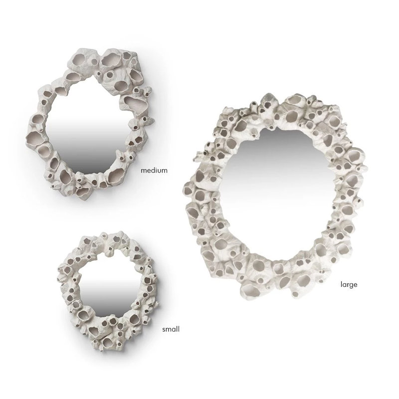 Barnacle Wall Mirror, 42" H x 37.75" W, Cream