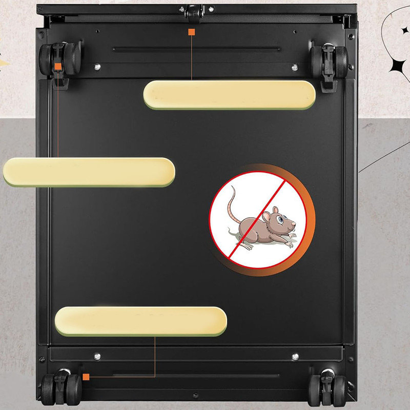 3 Drawer File Cabinet with Combination Lock, Fully Assembled Metal Filling Cabinet Except Wheels, Black