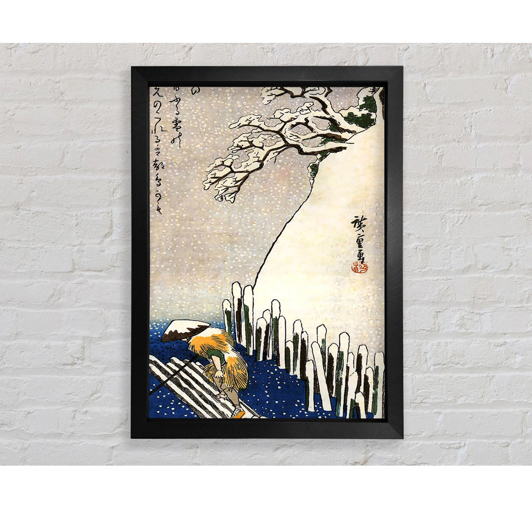 Mann auf einem Floß von Hiroshige - Einzelne Bilderrahmen Kunstdrucke