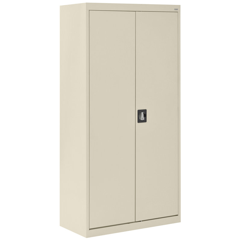 Steel Single Storage Cabinet ( H x W x D), 72" H x 36" W  x  24" D, Putty