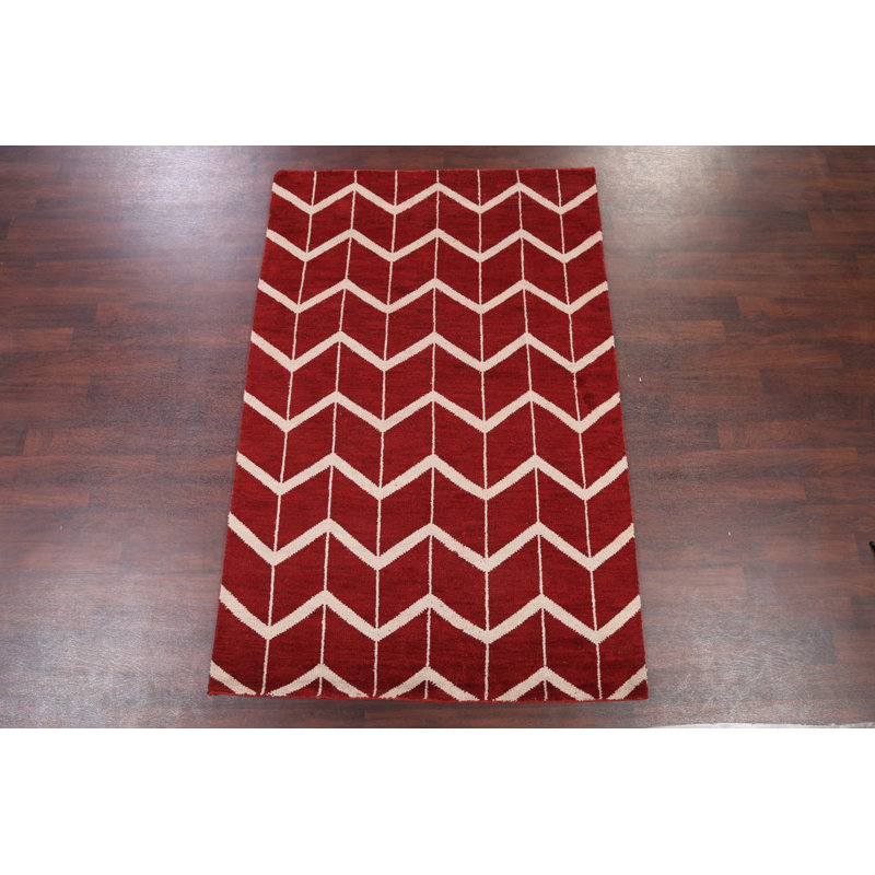 Tapis de zone en laine 5 pi 4 po x 8 pi 1 po one-of-kind noué la bourgogne Yarbrough