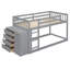 Lit simple superposé simple avec rangement spacieux, quatre tiroirs et trois tablettes pratiques, idéal pour les maisons avec peu d'espace-1424023504