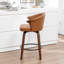 Tabouret de comptoir pivotant rembourré avec structure en bois Devault-1982056349