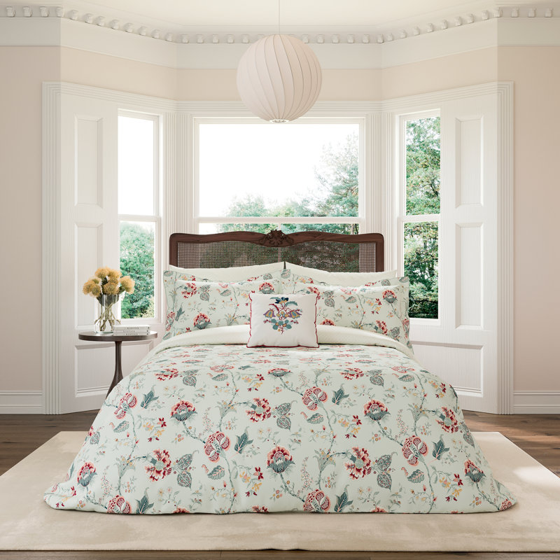 Palampore Cotton Floral Duvet Cover Set with Pillowcases, UK Double