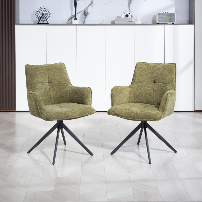 Chaise avec accoudoirs à dossier en polyuréthane Jovi, Vert