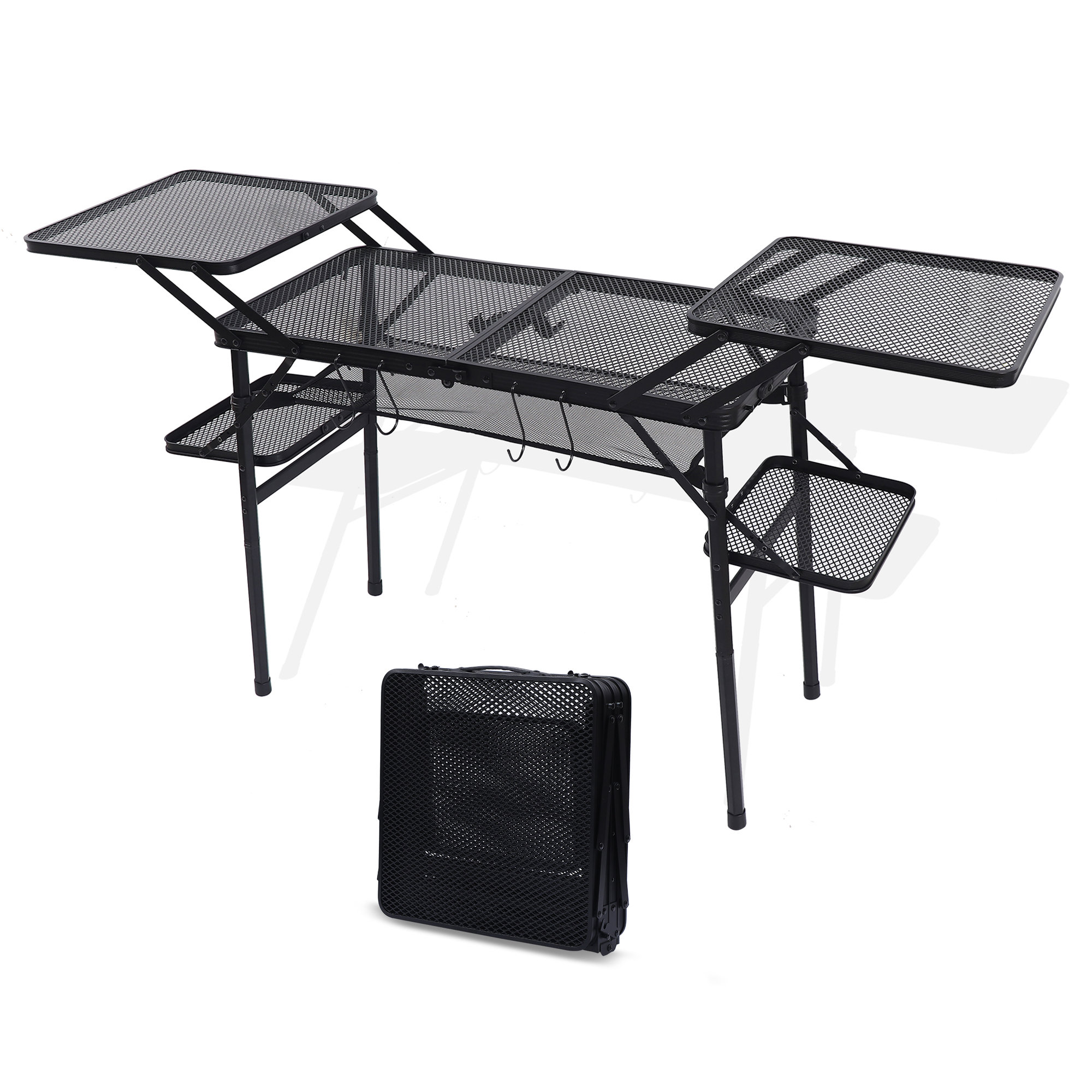 Arlmont Lightweight Folding Camping Table with Side Tables
