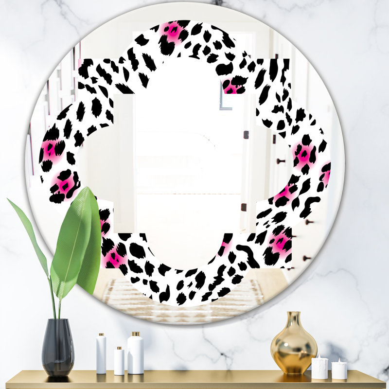 Miroir mural Quatrefoil Glam Leopard, H 24 po x l 24 po