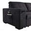 Canapé-lit modulaire réversible en tissu tissé noir 95 po avec porte-gobelet de rangement