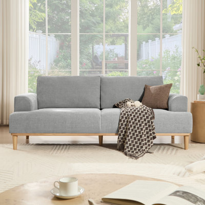 83.85" Morden Chenille Sofa Wooden Upholstered Loveseat