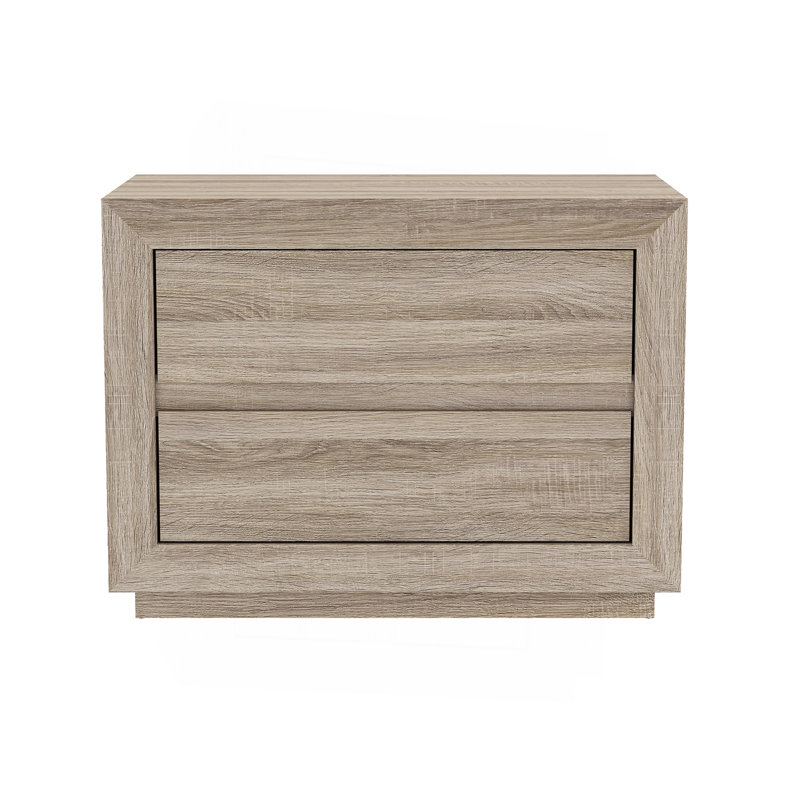 Table de chevet en chêne naturel, H 24 po x l 32 po x P 18,3 po, Chêne