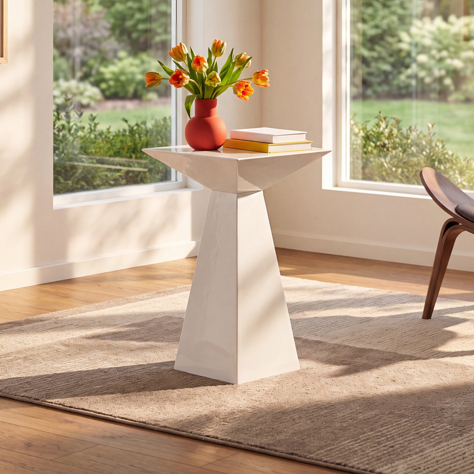 Symbol 24" Dining Table, White, 41.34" H x 23.6"  W x 23.6" D