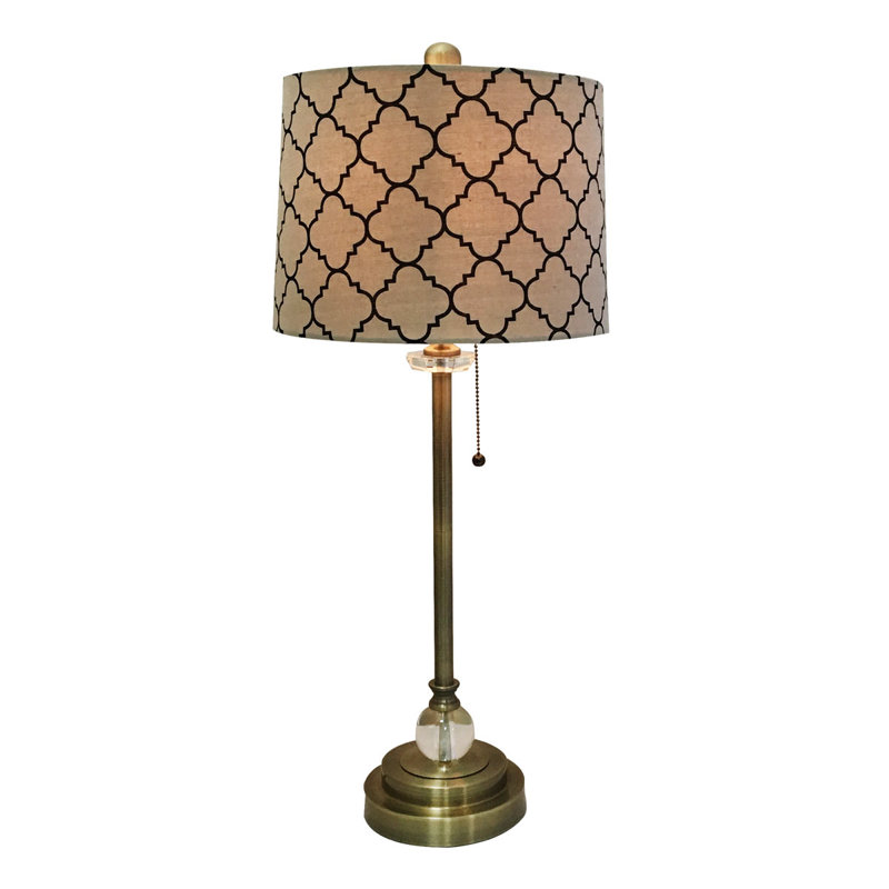 Michaelis Table Lamp, Antique Brass/Dark Brown/Black